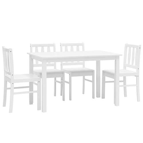 Обеденная группа INGRID, массив гевеи, белый УТ000002652