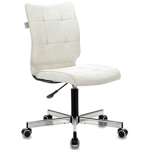 Кресло Бюрократ CH-330M/VELV20 без подлокотников молочный Velvet 20 крестовина металл УТ000005338