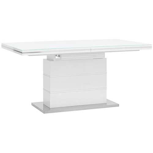 Стол обеденный Глазго, раскладной, 160-215х90, глянцевый белый УТ000003499